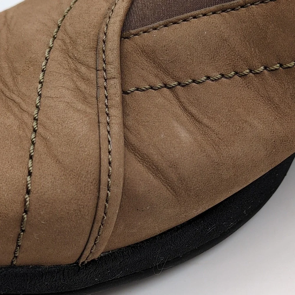 Merrell Shoes Womens Topo Curve Brown 7 Leather Loafers Stretch Air‎ Cushion